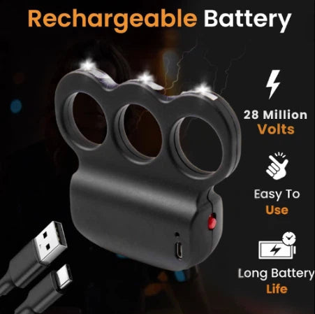 TripleShock Stun Device – Rechargeable Electric Deterrent Device with LED Flashlight