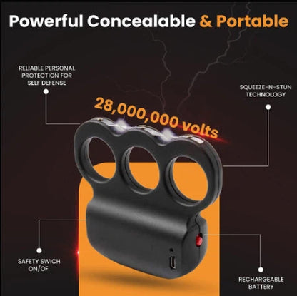 TripleShock Stun Device – Rechargeable Electric Deterrent Device with LED Flashlight